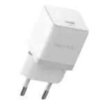 Baseus Φορτιστής με Θύρα USB-C και Καλώδιο USB-C - USB-C 20W Power Delivery Λευκός (Palm)