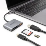 DeLock Card Reader USB 3.2 Type-C για SD/microSD Γκρι (91016)