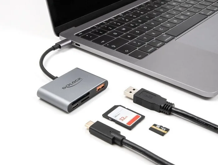 20250410110039_7de0f0c1.jpeg DeLock Card Reader USB 3.2 Type-C για SD/microSD Γκρι (91016) - Image 1