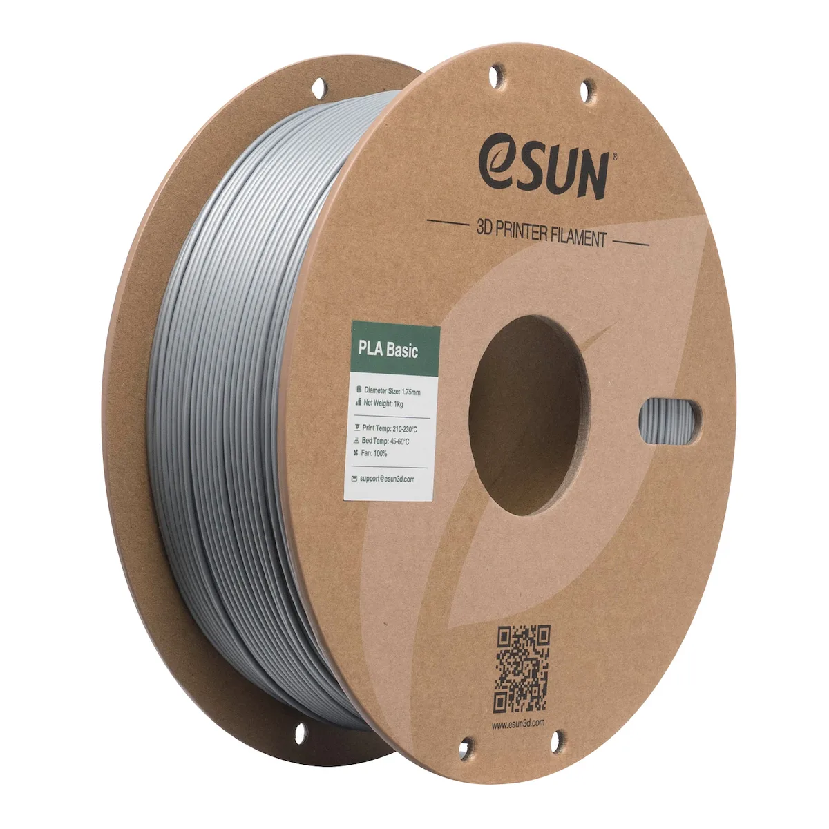 Esun PLA 3D Printer Filament 1.75mm Ασημί 1kg PLA-Basic175S1P1 1τμχ (Spool) - Image 1