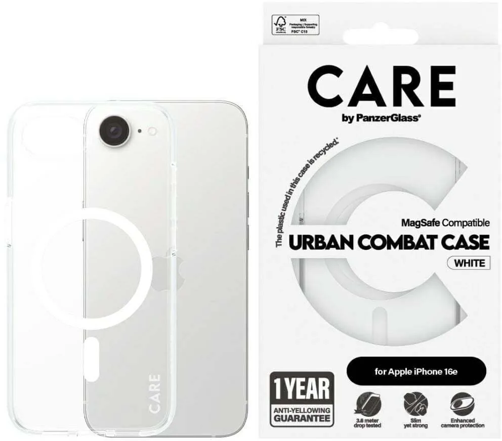 PanzerGlass Flagship Urban Combat White Magsafe Iphone 16e Back Cover Πλαστικό / Tempered Glass Λευκό (iPhone 17e / 16e) CRRTPUCG29845 - Image 1