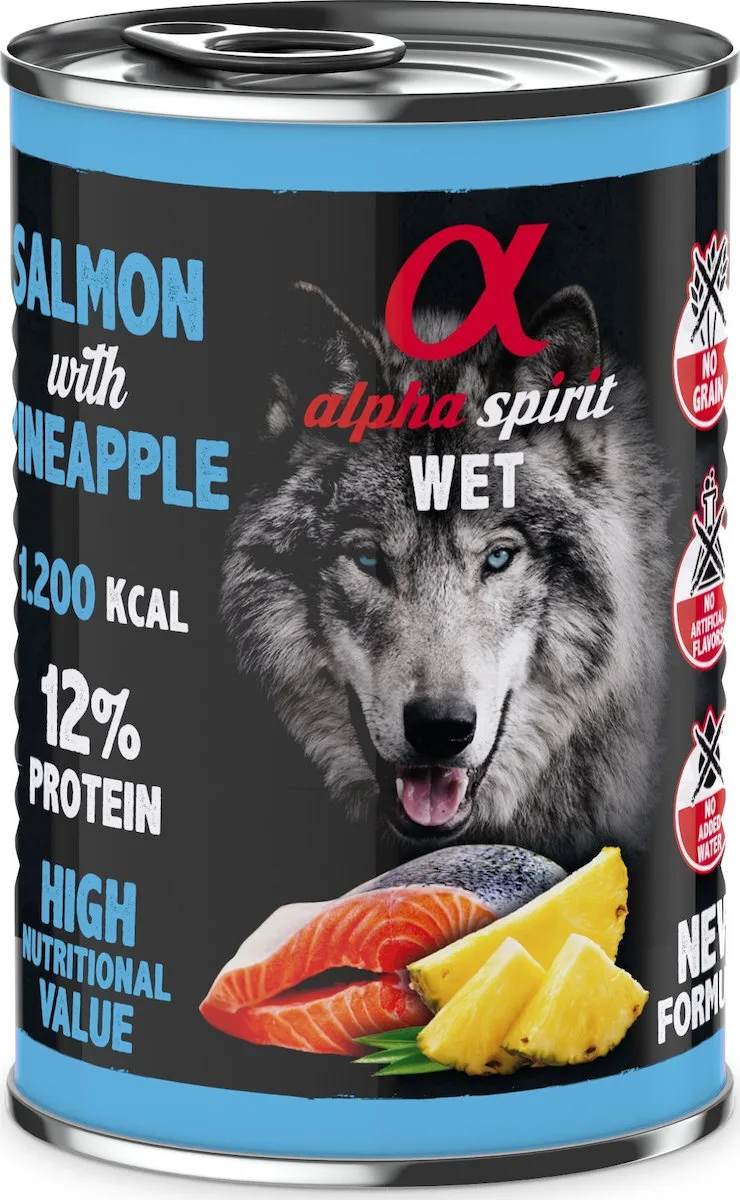 Alpha Spirit Υγρή Τροφή Σκύλων σε Κονσέρβα με Σολομό χωρίς Σιτηρά 400gr - Image 1