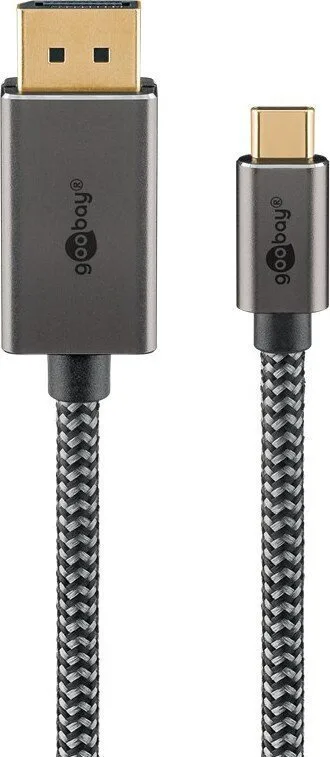 Goobay Braided USB 3.1 Cable USB-C male - USB-C / DisplayPort Μαύρο 2m 75708 - Image 1