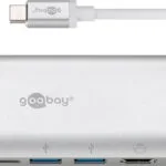 Goobay USB-C Docking Station με HDMI 4K PD Ethernet Ασημί (76788)