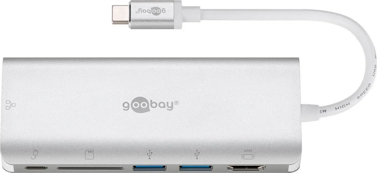 20250502123120_1d1f402f.jpeg Goobay USB-C Docking Station με HDMI 4K PD Ethernet Ασημί (76788) - Image 1