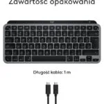 Logitech Mx Keys S Mini Ασύρματο Bluetooth Πληκτρολόγιο Αγγλικό US Συμβατό με Mac Γκρι