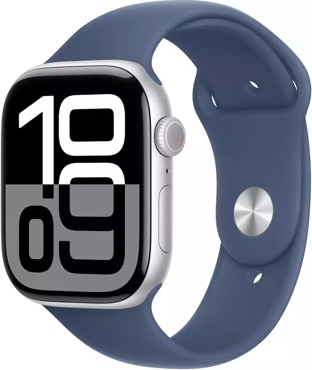 Apple Watch Series 10 Cellular Aluminium 42mm Αδιάβροχο με eSIM και Παλμογράφο (Silver Aluminium Denim Sport Band - M/L) - Image 1