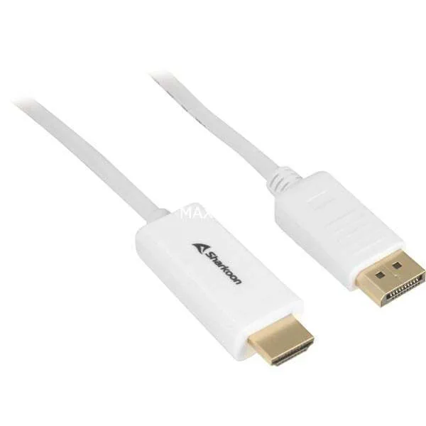 20250509110215_53f062ad.jpeg Sharkoon Cable DisplayPort male - HDMI male 2m Λευκό (MX-1847829) - Image 1