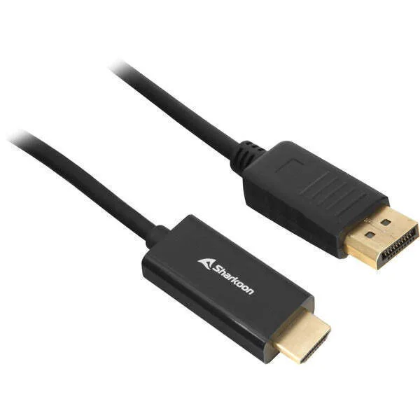 20250509110215_sharkoon_cable_displayport_male_hdmi_male_1m_mayro.jpeg Sharkoon Cable DisplayPort male - HDMI male 1m Μαύρο - Image 1