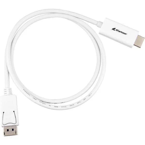 20250512105923_c43800ba.jpeg Sharkoon Cable DisplayPort male - HDMI male 1m Λευκό (MX-1847828) - Image 1