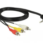DeLock Καλώδιο Ήχου 3.5mm male - 3x RCA male Μαύρο 1.5m με Επίχρυσους Ακροδέκτες 84724