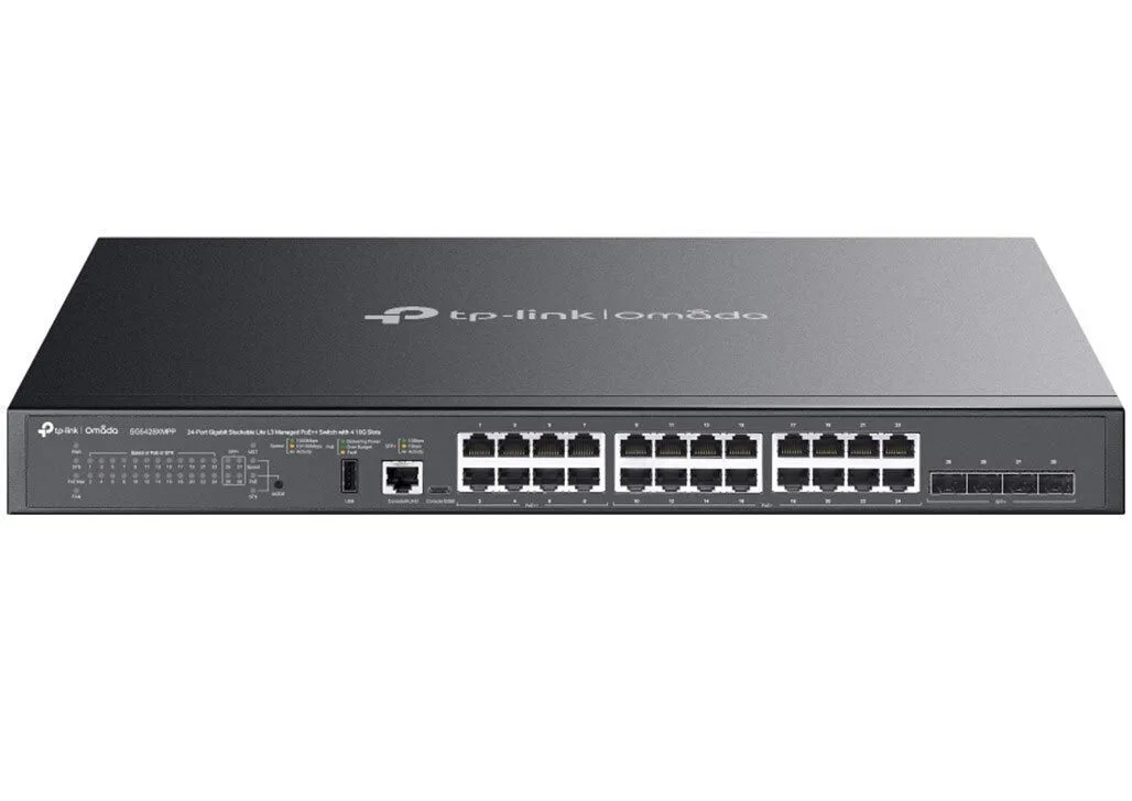 TP-LINK SG5428XMPP v1 Managed L3 PoE++ Switch με 24 Θύρες Gigabit (1Gbps) Ethernet και 4 SFP Θύρες - Image 1