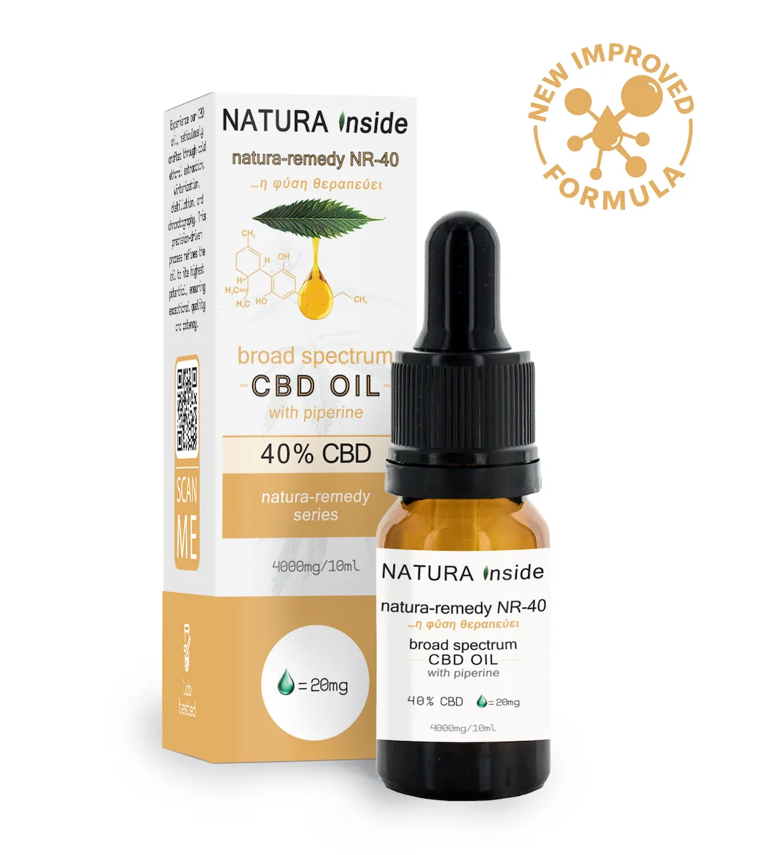 Neuroxtracts Έλαιο Κάνναβης σε Σταγόνες με 40% CBD & με 2% CBG με Γεύση Natural 10ml - Image 1