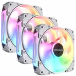 Cougar Apolar 120 Case Fan (2200rpm / 75.38cfm) με ARGB Φωτισμό και Σύνδεση 3-Pin / 4-Pin PWM 3τμχ Λευκό