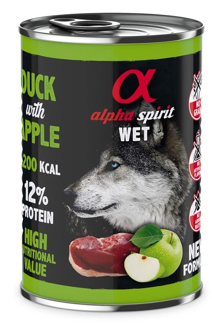 Alpha Spirit Υγρή Τροφή Σκύλων σε Κονσέρβα με Πάπια χωρίς Σιτηρά 400gr - Image 1