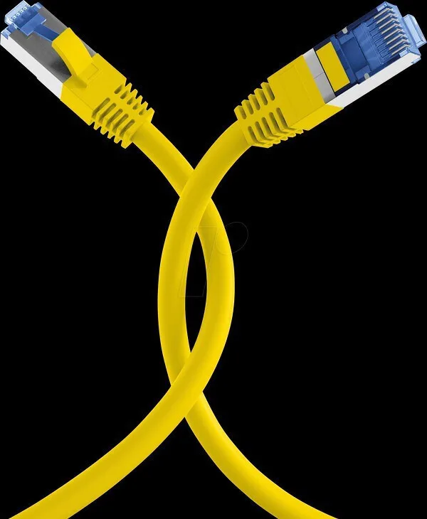 EFB S/FTP Cat.6a (Gigabit) Καλώδιο Δικτύου Ethernet 1m Κίτρινο K5525FGE.1 - Image 1