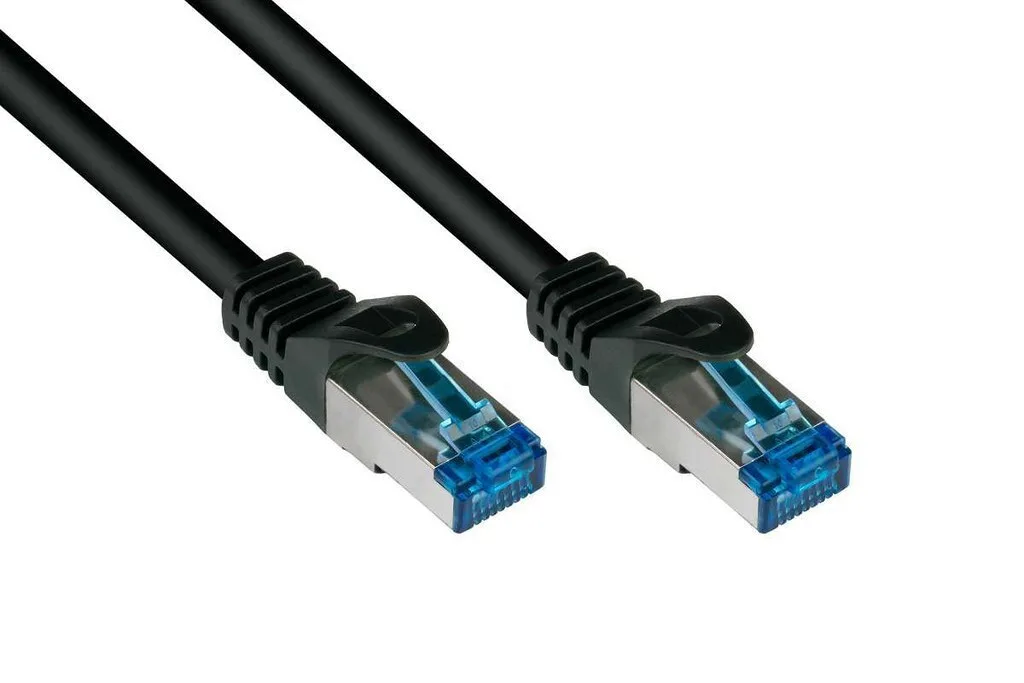 Alcasa S/FTP Cat.6a (Gigabit) Καλώδιο Δικτύου Ethernet 2m Μαύρο - Image 1