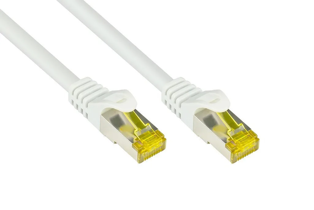 Alcasa S/FTP Cat.7 (10Gbps) Καλώδιο Δικτύου Ethernet 0.15m Λευκό - Image 1