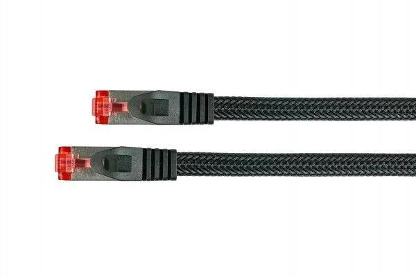 Python Flat U/FTP (STP) Cat.6 (Gigabit) Καλώδιο Δικτύου Ethernet 0.5m Μαύρο 8063PY-005S - Image 1
