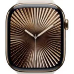 Apple Watch Series 10 Cellular Titanium 46mm Αδιάβροχο με eSIM και Παλμογράφο (Gold Titanium με Starlight Sport Band - M/L)