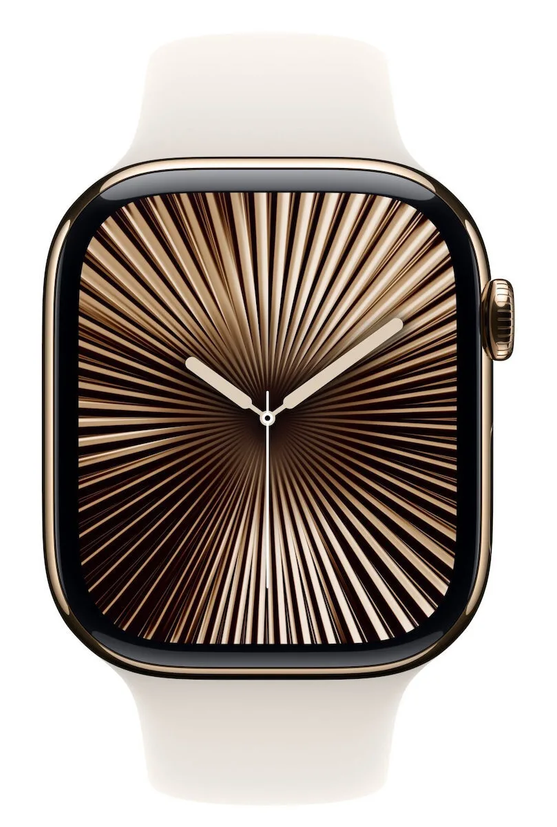 Apple Watch Series 10 Cellular Titanium 46mm Αδιάβροχο με eSIM και Παλμογράφο (Gold Titanium με Starlight Sport Band - M/L) - Image 1