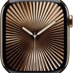 Apple Watch Series 10 Cellular Titanium 42mm Αδιάβροχο με eSIM και Παλμογράφο (Gold Titanium με Starlight Sport Band - M/L)
