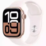 Apple Watch Series 10 Cellular Aluminium 42mm Αδιάβροχο με eSIM και Παλμογράφο (Rose Gold με Light Blush Sport Band (M/L) - M/L)