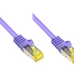 Alcasa S/FTP Cat.7 (10Gbps) Καλώδιο Δικτύου Ethernet 1m Μωβ