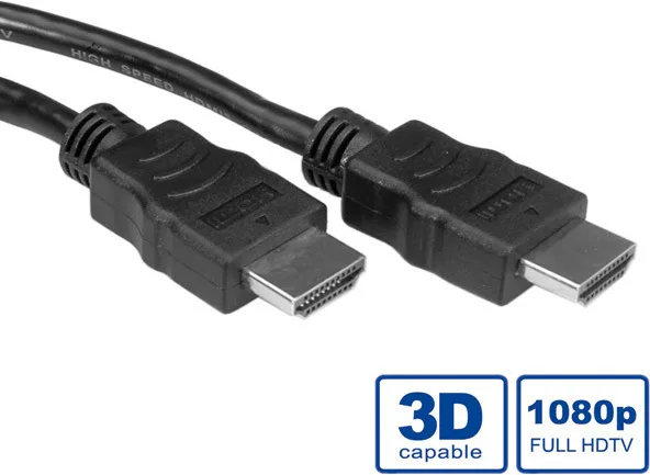 Value Value HDMI 1.4 High Speed 1080p 120Hz Cable HDMI male - HDMI male 15m Μαύρο 11.99.5547 - Image 1