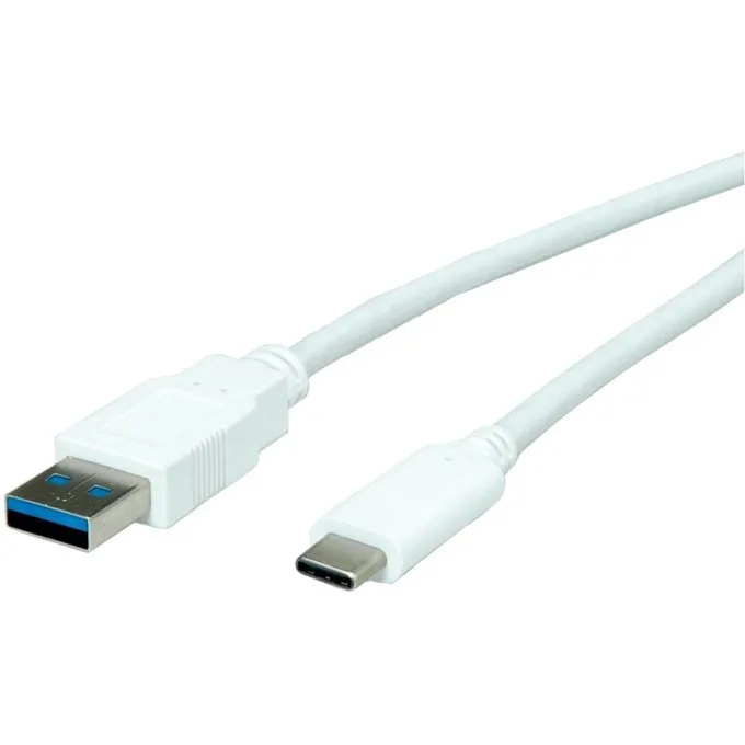 Cable Roline 11.99.9010 Usb A M To Usb C M 0.5m White 10 Gbit S - Image 1