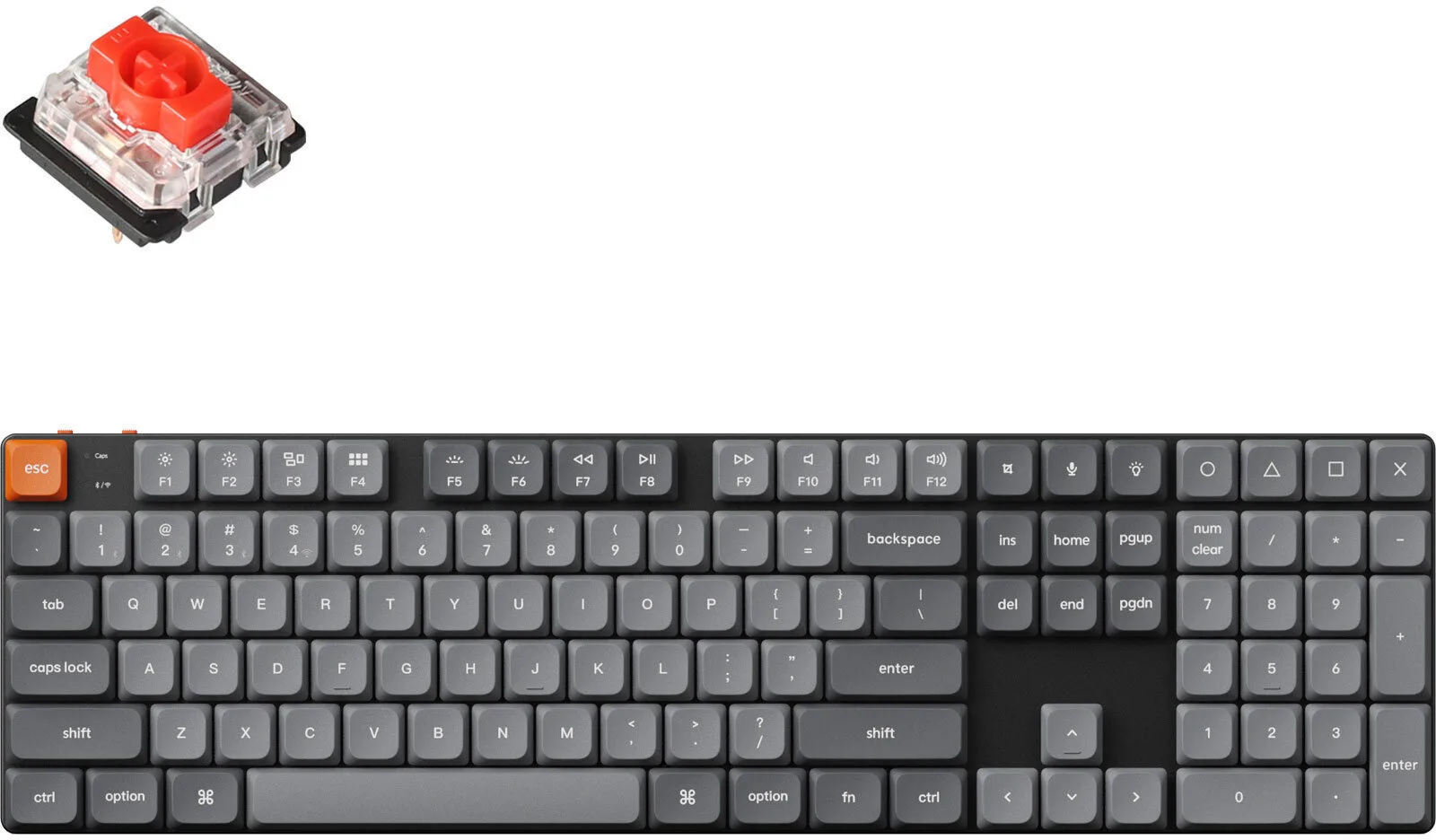 Keychron K5 Max K5M-H1 Ασύρματο Gaming Μηχανικό Πληκτρολόγιο με Gateron Low Profile Red διακόπτες και RGB φωτισμό (Αγγλικό US) - Image 1
