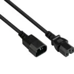 Alcasa IEC C14 / IEC C15 - IEC C14 / IEC C15 Cable 5m Μαύρο (P1450-S050)