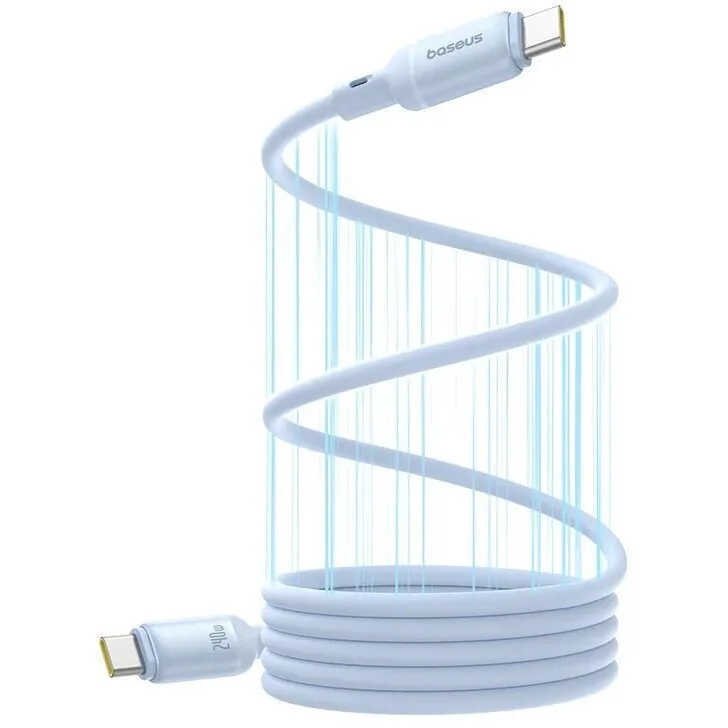 Baseus Picogo Magnetic Power Data Cable Smartphone Liquid Silicone Magnetic Usb Type-c To Usb Type-c 240w 1m Blue "p10376800311-00" Green Stamp 0.18 Lei 6932172677480 - Image 1