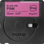 Brother Ταινία Ετικετογράφου 4m x 12mm σε Μαύρο Χρώμα