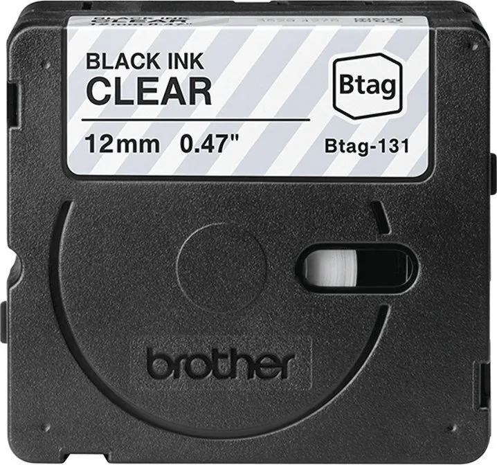 Brother Ταινία Ετικετογράφου 4m x 12mm σε Μαύρο Χρώμα - Image 1