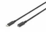 Digitus USB 2.0 Cable USB-C male - USB-C female 100W PD Μαύρο 2m AK-300210-020-S