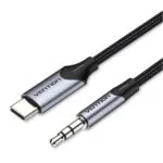 Vention Braided USB 2.0 Cable USB-C male - 3.5mm Γκρι 1m BGKHF