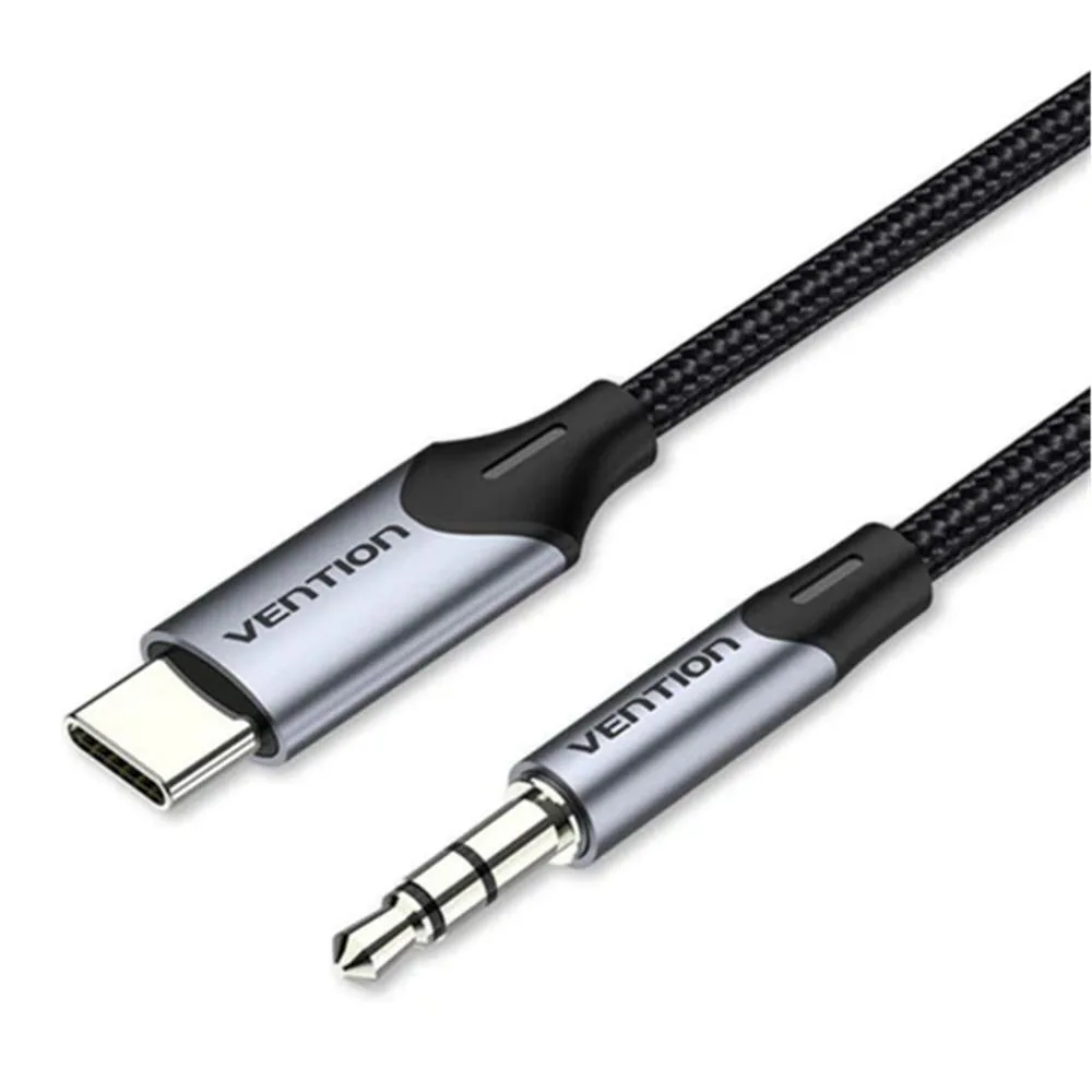 Vention Braided USB 2.0 Cable USB-C male - 3.5mm Γκρι 1m BGKHF - Image 1