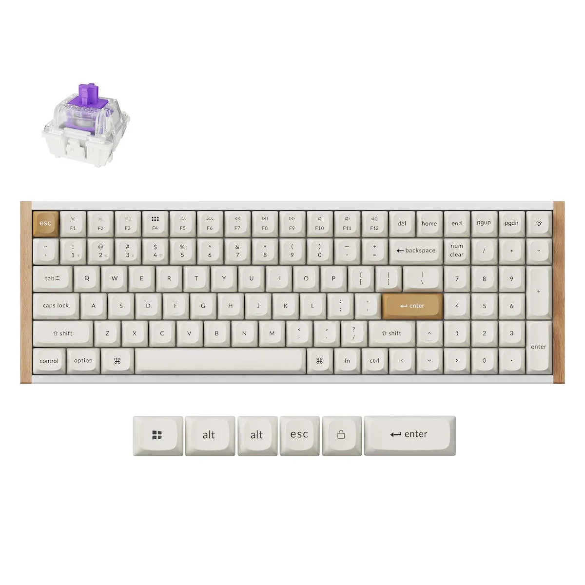 Keychron K4 HE K4H-Q1 Ασύρματο Ηall Effect Gaming Πληκτρολόγιο 96% με Magnetic διακόπτες και RGB φωτισμό (Αγγλικό US) Λευκό - Image 1