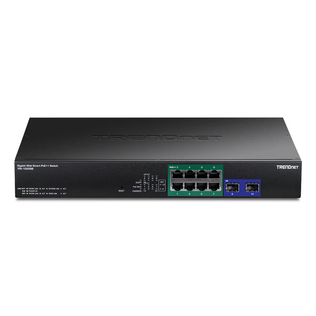 Trendnet TPE-1020SB v1 Unmanaged L2 PoE++ Switch με 8 Θύρες Gigabit (1Gbps) Ethernet και 2 SFP Θύρες - Image 1