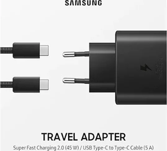 Samsung Φορτιστής με Θύρα USB-C και Καλώδιο USB-C - USB-C 45W Μαύρος (EP-TA845) - Image 1