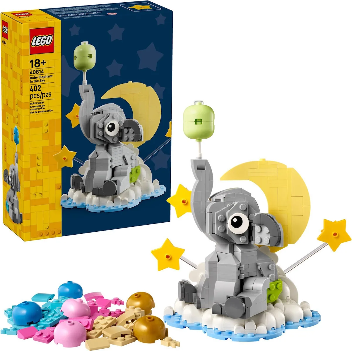 LEGO Τουβλάκια Baby Elephant in the Sky για 18+ Ετών 402τμχ 40814 - Image 1
