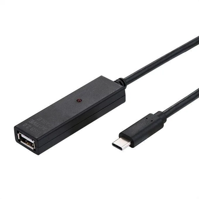 Cable Roline Value 12.99.1114 From Usb C M To Usb A F 20m Black - Image 1