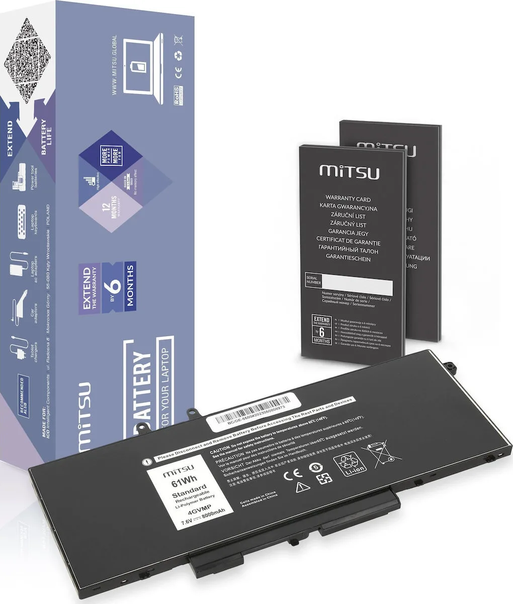 Mitsu Συμβατή Μπαταρία για Dell Latitude Dell Latitude 5400, 5500, 5510 με 8000mAh BC/DE-5500 - Image 1