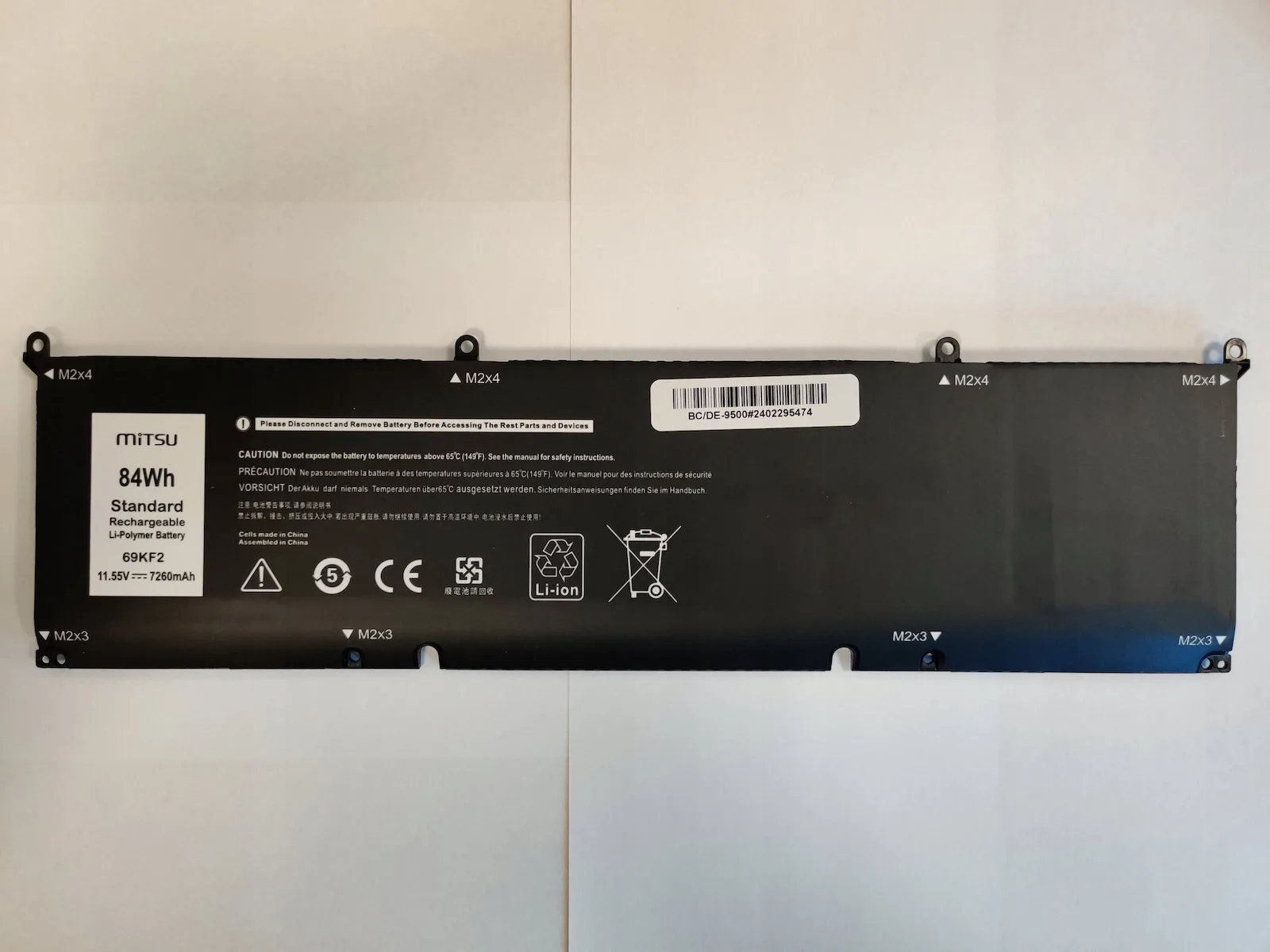 Mitsu Συμβατή Μπαταρία για Dell Alienware / XPS / Precision Dell Alienware M17, M15 R3, R4, Precision 5550, XPS 9500, 9510 με 7260mAh BC/DE-9500 - Image 1
