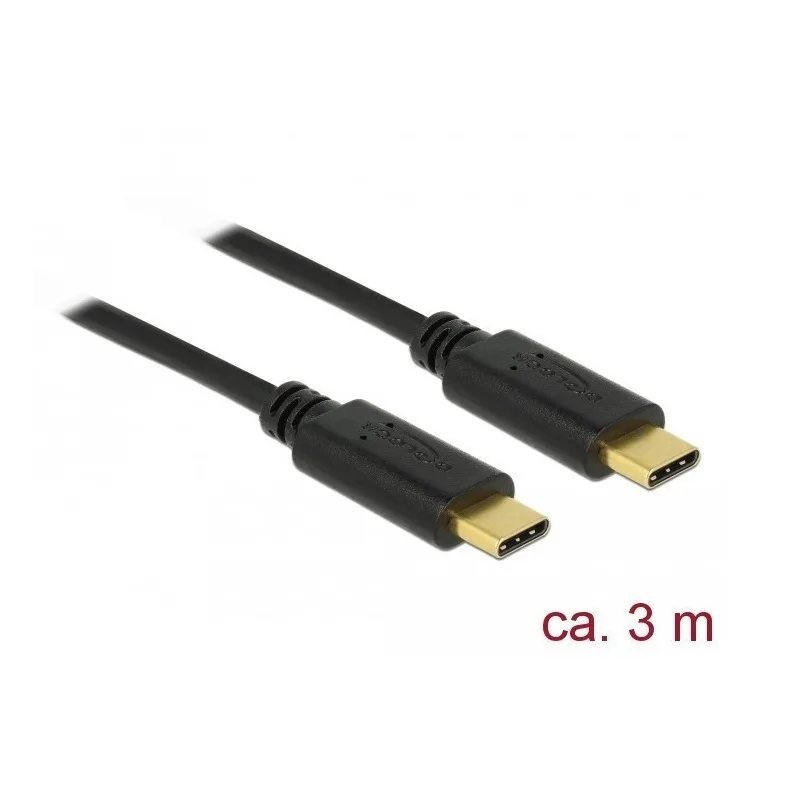 DeLock USB 2.0 Cable USB-C male - USB-C Χρυσό 3m 83867 - Image 1