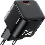 Usams Φορτιστής Χωρίς Καλώδιο GaN με Θύρα USB-C 25W Power Delivery Μαύρος (CC289)