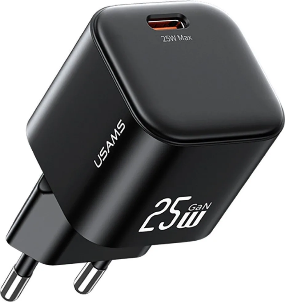 20250708121637_usams_fortistis_choris_kalodio_gan_me_thyra_usb_c_25w_power_delivery_mayros_cc289.jpeg Usams Φορτιστής Χωρίς Καλώδιο GaN με Θύρα USB-C 25W Power Delivery Μαύρος (CC289) - Image 1