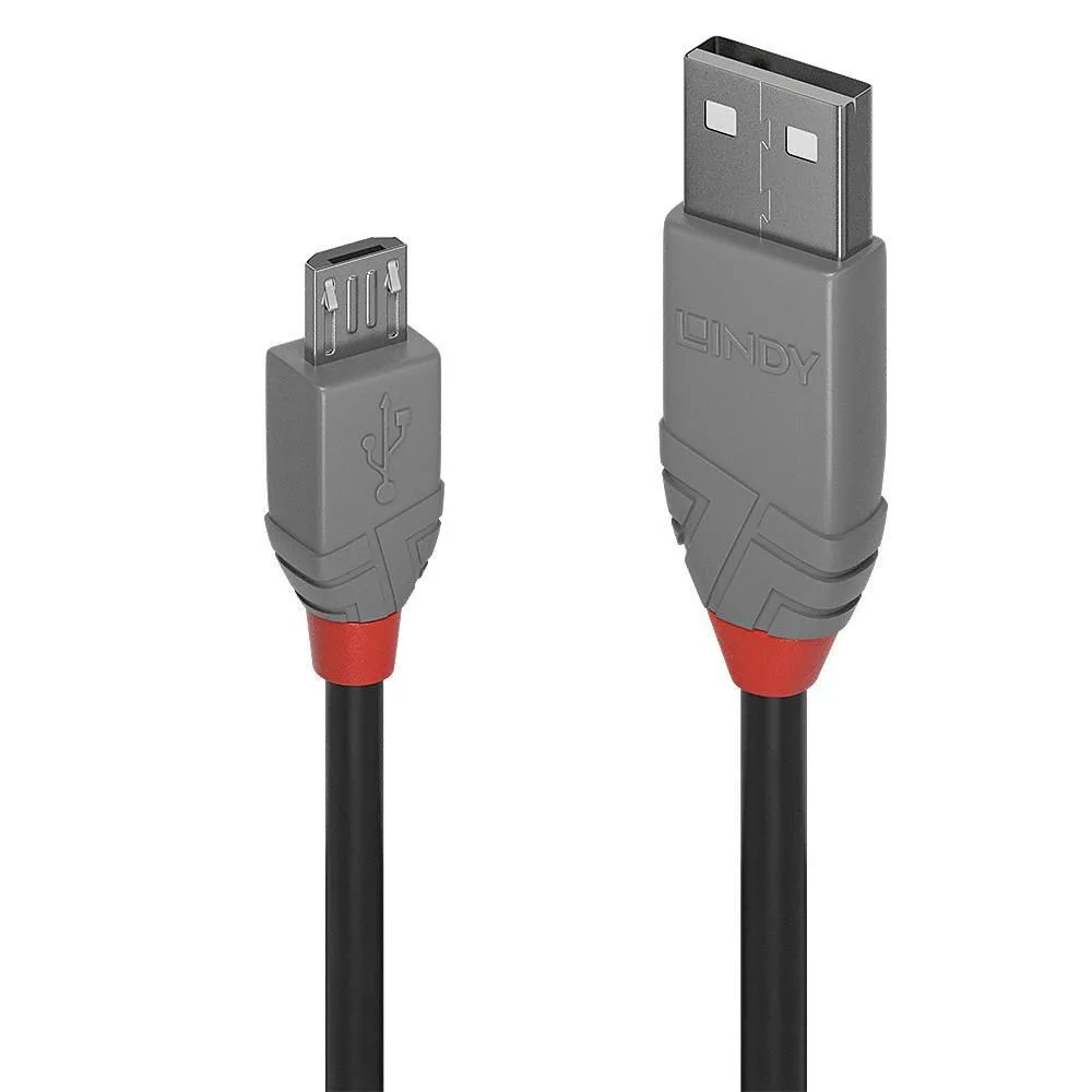 Lindy Anthra Line Regular USB 2.0 to micro USB Cable Μαύρο 0.2m (36730) - Image 1