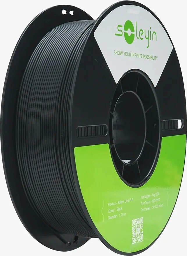20250715103322_creality3d_soleyin_ultra_pla_3d_printer_filament_3mm_mayro_1kg_3301010500.jpeg Creality3D Soleyin Ultra PLA 3D Printer Filament 1.75mm Μαύρο 1kg 3301010500 1τμχ (Spool) - Image 1